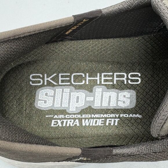 SKECHERS Go Walk Flex Brown Slip-ins Sneaker Men's Size 10.5 Extra Wide Fit - Picture 10 of 12
